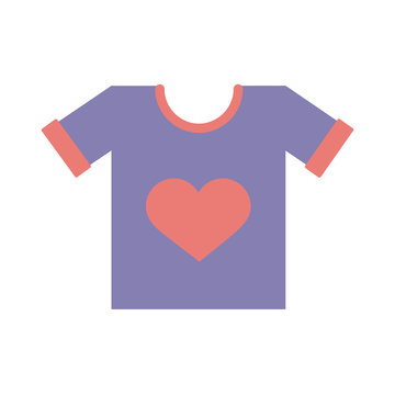 shirt with heart solidarity flat style