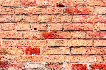 Obraz premium Texture of a brick wall with cracks and scratches which can be used as a background