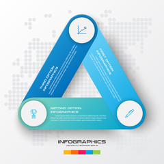 Business concept design with triangle and 3 options,Infographic template can be used for presentation,Vector illustration.