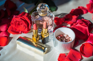 Self care at home, woman cosmetics and other stuff
