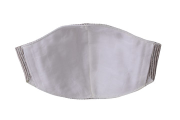 cloth face mask design handmade from fabric cotton inside material with salu muslin soft textile, object isolated on white background