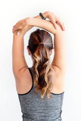 Naklejka premium Fit woman stretching