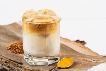 Dalgona Coffee Iced, Korean trengy fluffy creamy whipped instant coffee