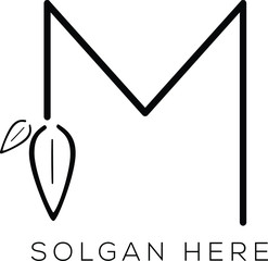 A vector illustration of an abstract letter M