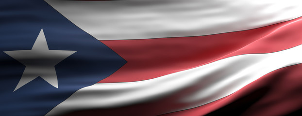 Puerto Rico national flag waving texture background. 3d illustration