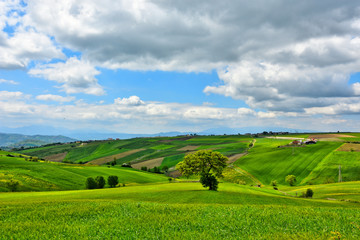 The countryside landscape in the province of Benevento, Italy
