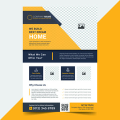 Creative Construction Flyer Template Design