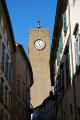 Fototapeta na wymiar The Moro bell tower of Orvieto. Umbria, Italy. 