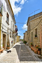 A small road between the old houses of Buonalbergo, a village in the province of Benevento