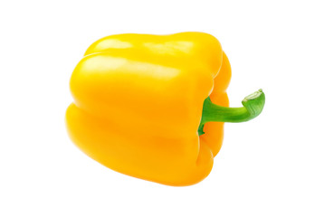 Fototapeta na wymiar Isolates yellow pepper on white background