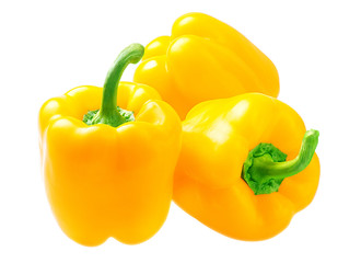 Isolates yellow pepper on white background