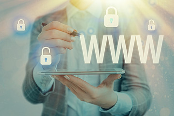 Word writing text Www. Business photo showcasing Network of online content Formatted in HTML and...