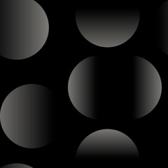 Seamless black abstract pattern with luxury gradient of geometric elements. Neutral rich background with circles for premium web design, wallpaper, wrapping paper, prints, textile. Vector illustration
