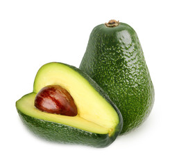 avocado isolated on white background with clipping path.