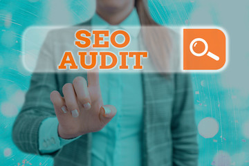 Handwriting text writing Seo Audit. Conceptual photo Search Engine Optimization validating and...