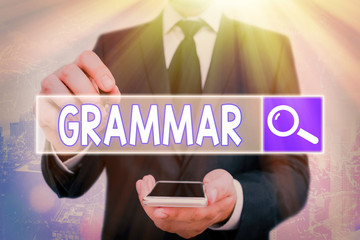 Handwriting text Grammar. Conceptual photo whole system and structure of a language or of languages...