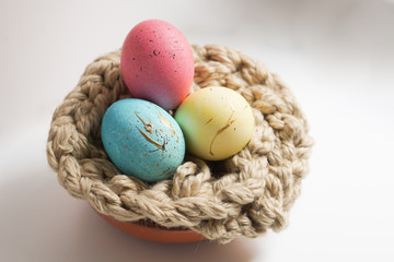 Easter eggs in a basket