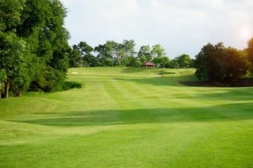 Fototapeta na wymiar Beautiful golf course in a sunny day.