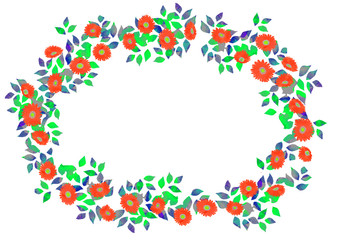 カラフルな花のリース 