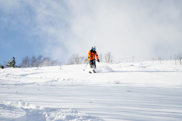 skiing powder in Sahoro/Hokkaido/Japan