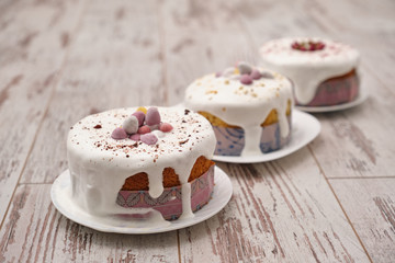 Easter Cakes - Traditional Kulich, Paska Easter Bread. Traditional Easter spring