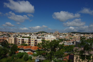 Fototapeta na wymiar Panoramic view of Nuoro, province of Sardinia which gave birth to Grazia Deledda.Italy