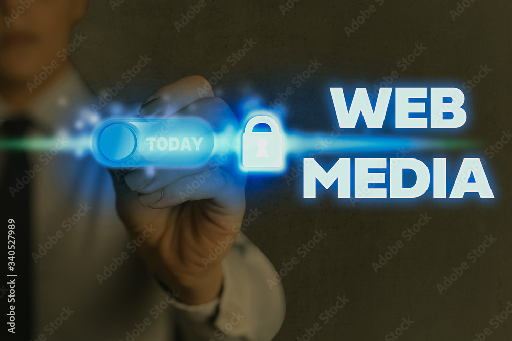 Poster handwriting text writing web media. conceptual photo audio and visual forms of communication present