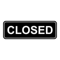 Closed the door icon isolated on white background. Market notice symbol