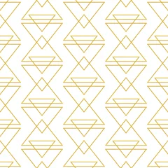 Tapeten Gold abstrakte geometrische Vektor geometrische Art-Deco-elegantes nahtloses Muster