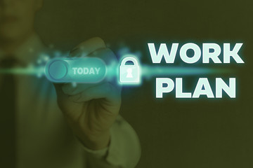 Handwriting text writing Work Plan. Conceptual photo project to be accomplished and outlines how it...