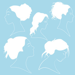 Vector design illustration of women's silhouette.Women's background template.Mother's day illustration