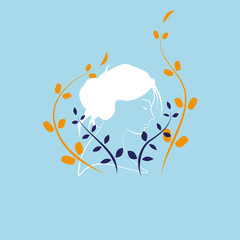 Vector design illustration of women's silhouette.Women's background template.Mother's day illustration