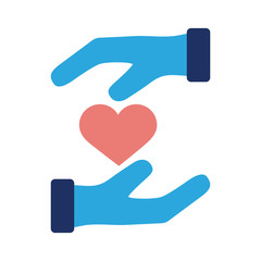 hands human lifting heart solidarity flat style