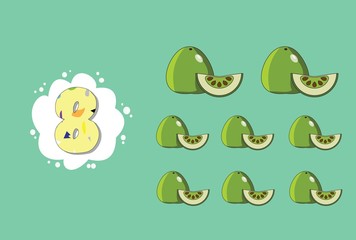 children fruits counting educational game for Kids Mathematics