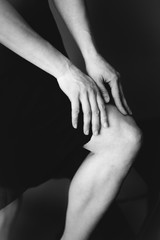 Details of body black and white portrait of beautiful girl