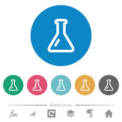 Empty flask flat round icons
