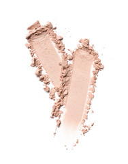 Smears of nude beige eyeshadow