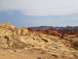 Yellow and Red Mountains in California's Death Valley