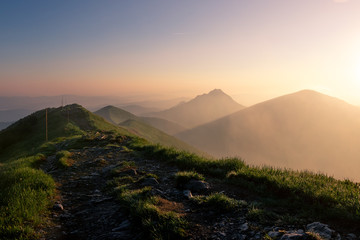 sunrise in  the mountains