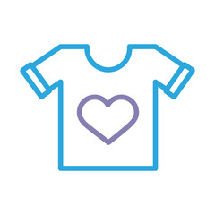 shirt with heart solidarity line style