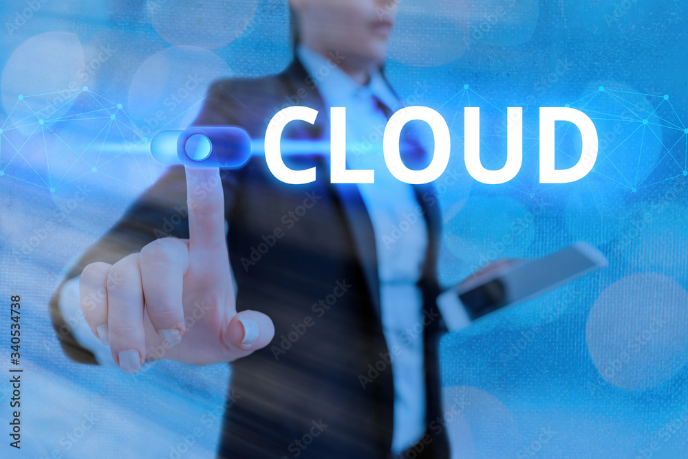 Poster conceptual hand writing showing cloud. concept meaning anything that involves delivering hosted serv
