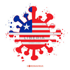 Coronavirus in grunge style with color splashes and national flag : Vector Illustration