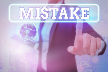Writing note showing Mistake. Business concept for Something not correct Lack of accuracy Wrong...