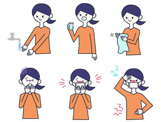 予防と病気にかかった女性