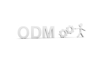 ODM concept white background 3d render illustration