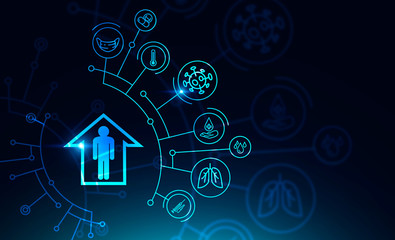 Coronavirus stay home digital interface