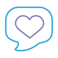 heart in speech bubble line style icon