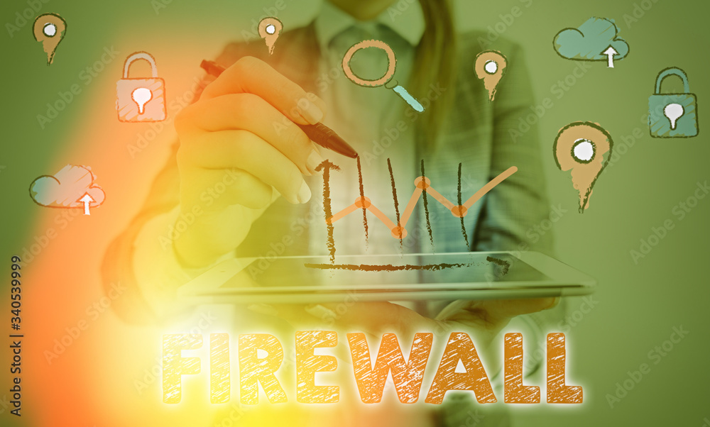 Poster conceptual hand writing showing firewall. concept meaning protect network or system from unauthorize