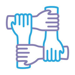 hands human solidarity line style