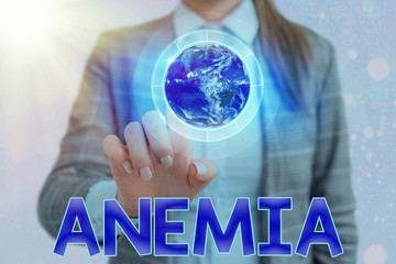 Handwriting text writing Anemia. Conceptual photo condition where there deficiency of red cells of...